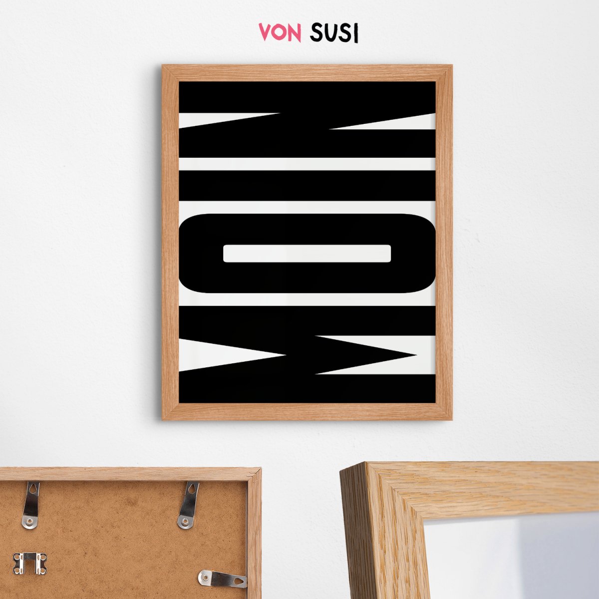 MOIN Poster • Wandkunst • Typografie Poster • schwarz weiß • Typoposter • für Nordlichter • Print mit Spruch und Text - vonSUSI