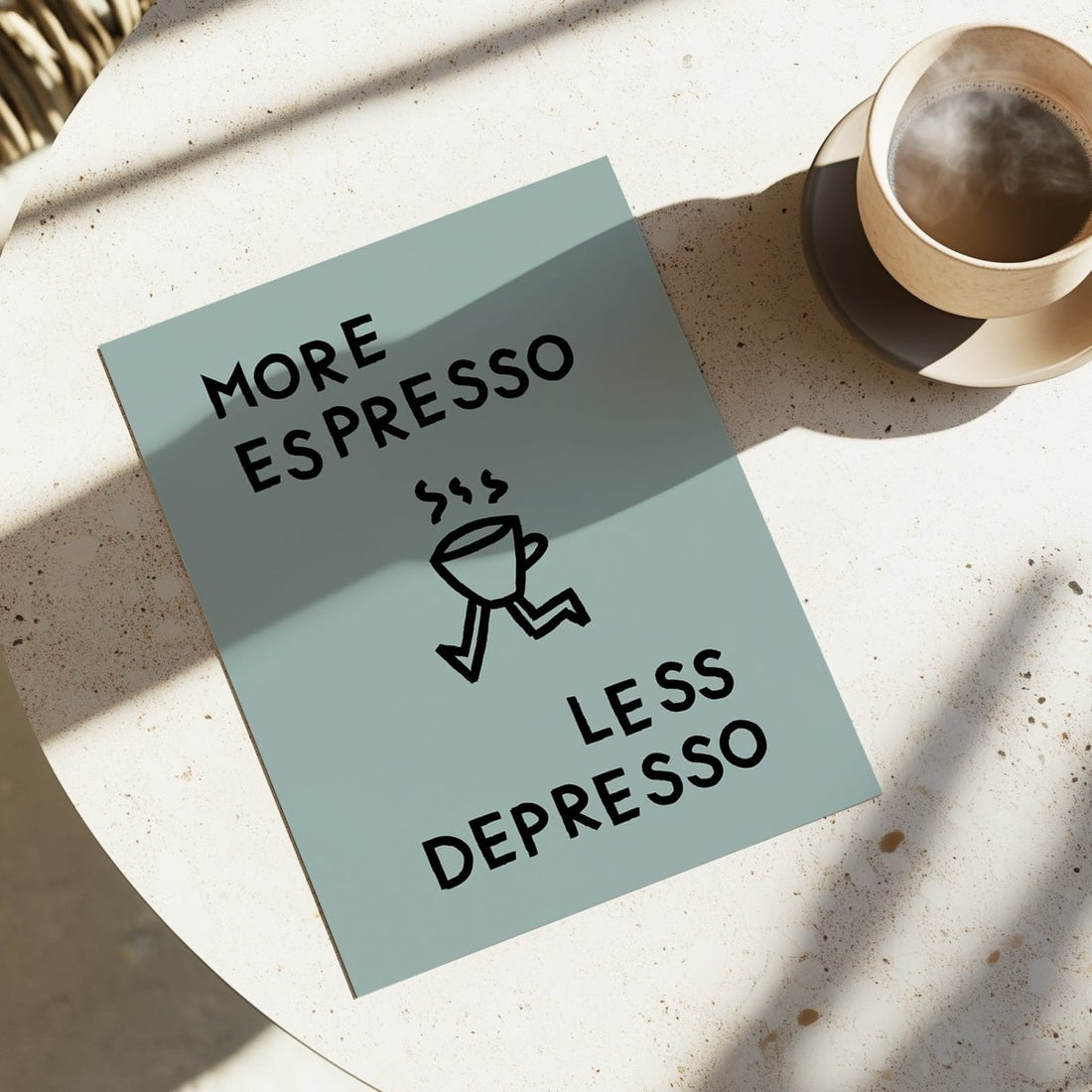 More Espresso less Depresso Poster für Kaffeeliebhaber - vonSUSI