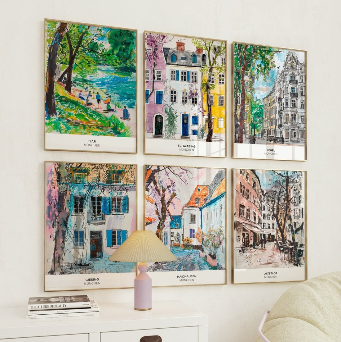 München Poster • Altstadt Poster mit Illustration - vonSUSI