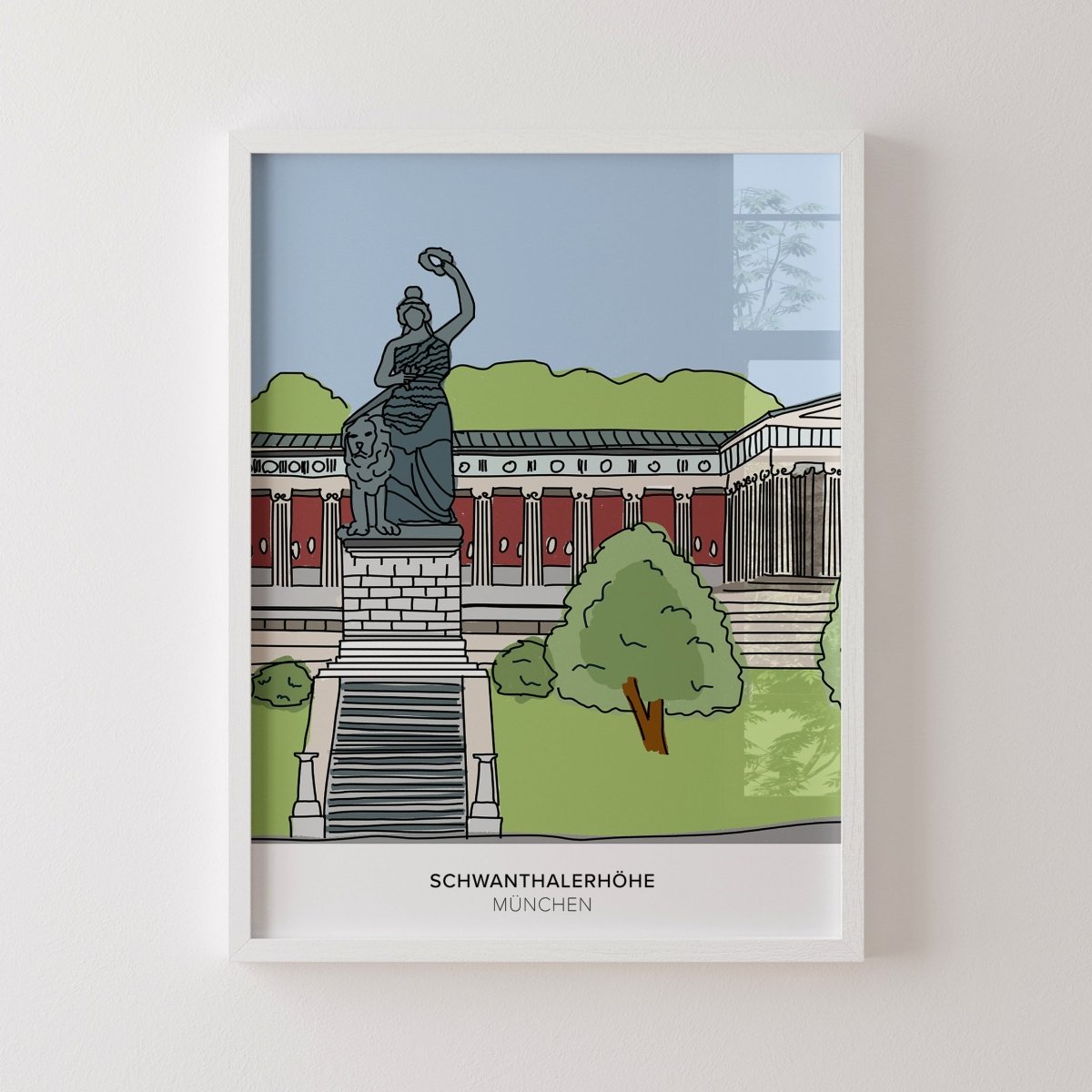 München Poster • Bavaria Statue Poster • Schwanthalerhöhe Zeichnung - vonSUSI