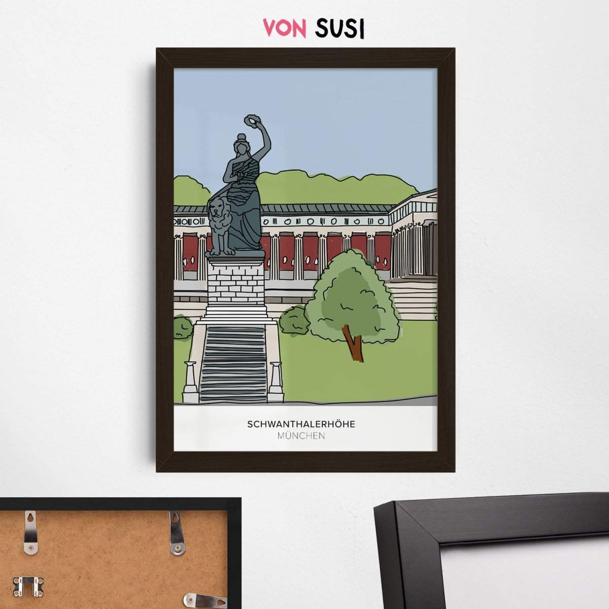 München Poster • Bavaria Statue Poster • Schwanthalerhöhe Zeichnung - vonSUSI