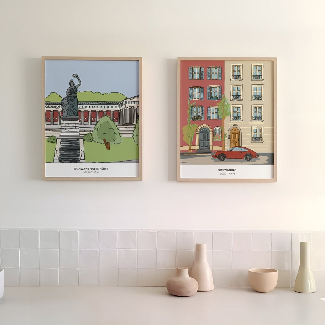 München Poster • Bavaria Statue Poster • Schwanthalerhöhe Zeichnung - vonSUSI