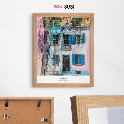 München Poster • Giesing Poster mit Illustration - vonSUSI