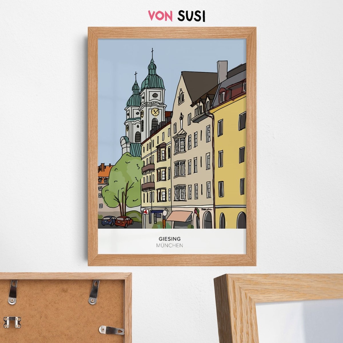 München Poster • Giesing Poster mit Illustration • Untergiesing Zeichnung - vonSUSI