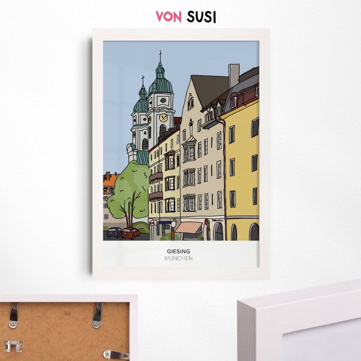 München Poster • Giesing Poster mit Illustration • Untergiesing Zeichnung - vonSUSI