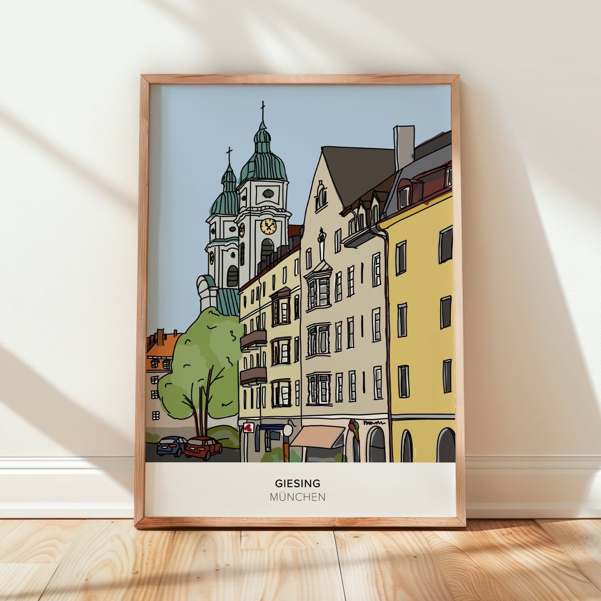 München Poster • Giesing Poster mit Illustration • Untergiesing Zeichnung - vonSUSI
