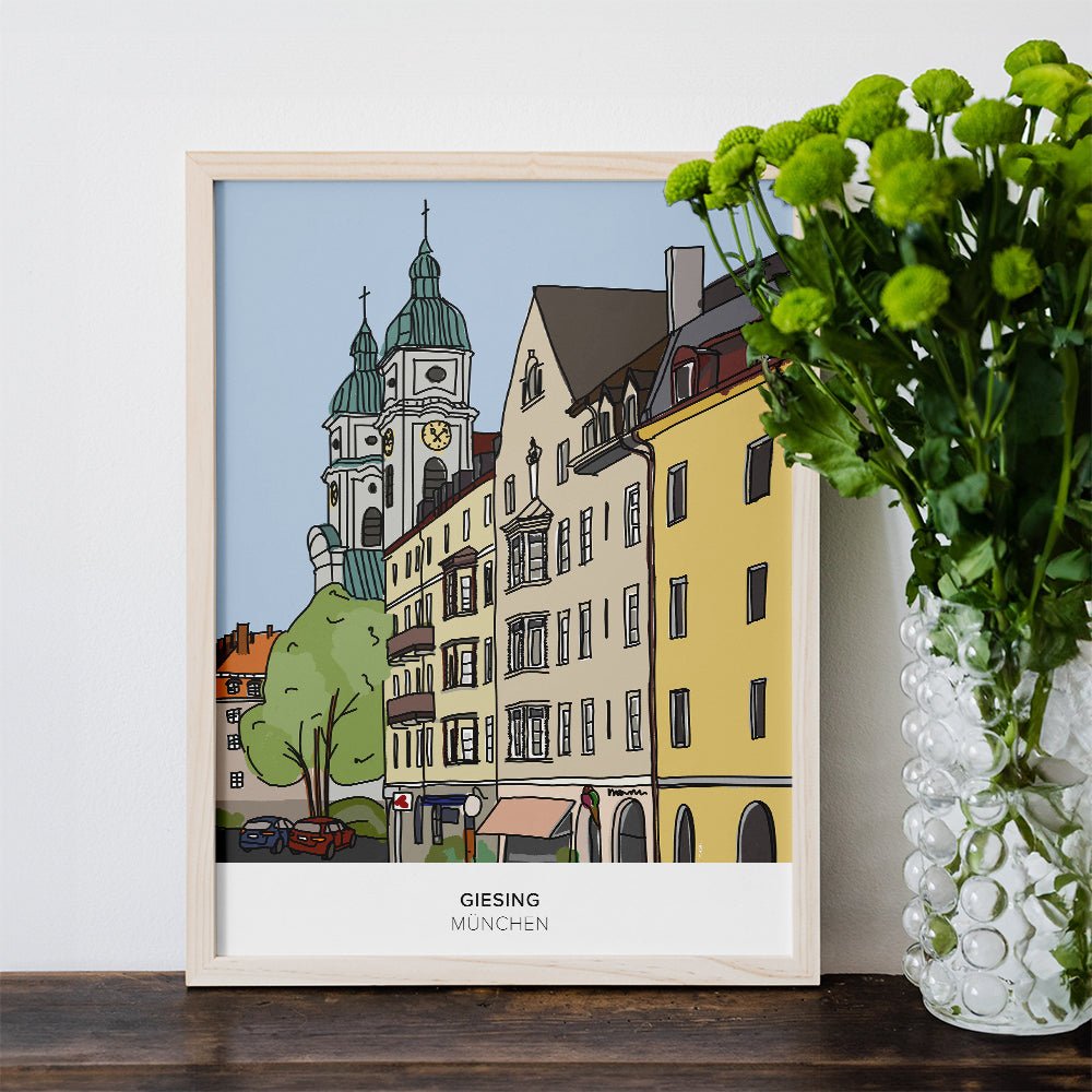München Poster • Giesing Poster mit Illustration • Untergiesing Zeichnung - vonSUSI