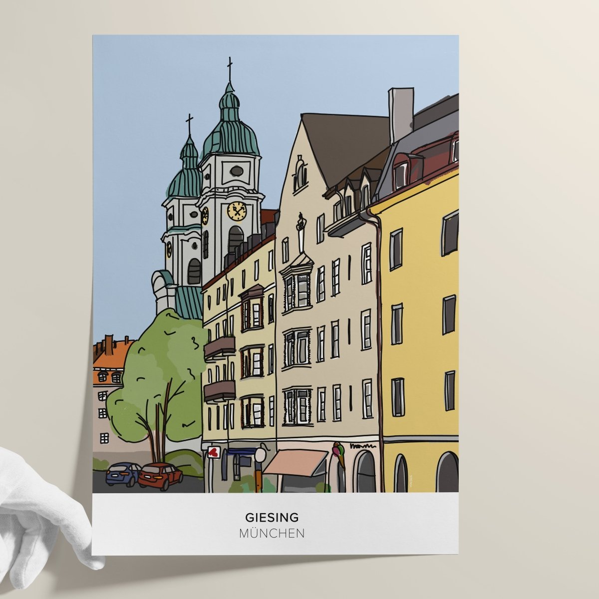 München Poster • Giesing Poster mit Illustration • Untergiesing Zeichnung - vonSUSI