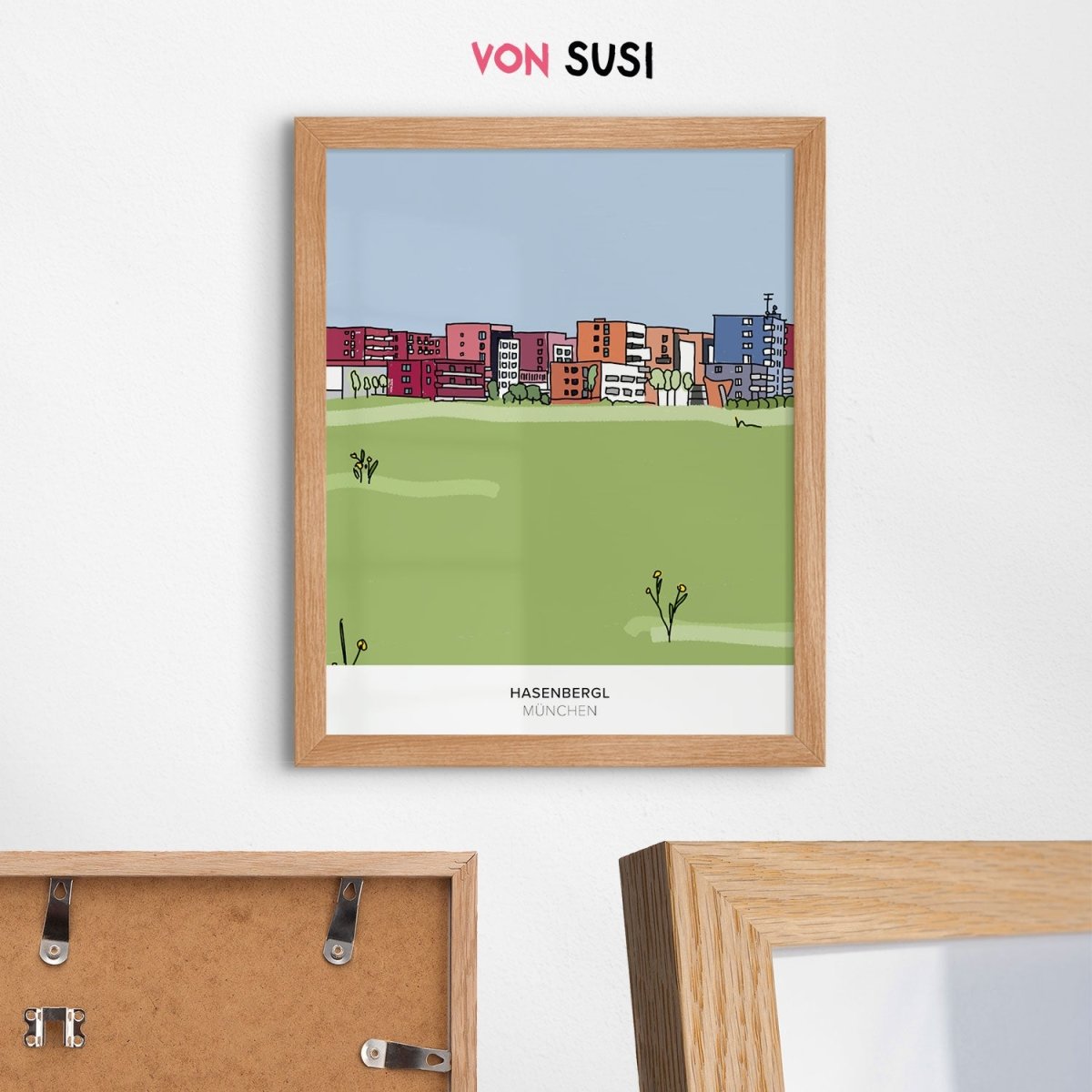 München Poster • Hasenbergl • Panzerwiese Zeichnung - vonSUSI