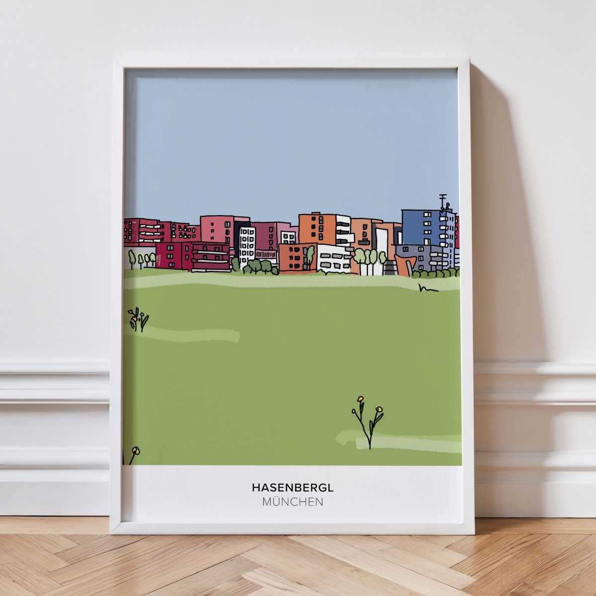 München Poster • Hasenbergl • Panzerwiese Zeichnung - vonSUSI
