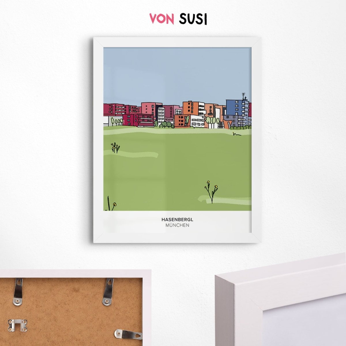 München Poster • Hasenbergl • Panzerwiese Zeichnung - vonSUSI