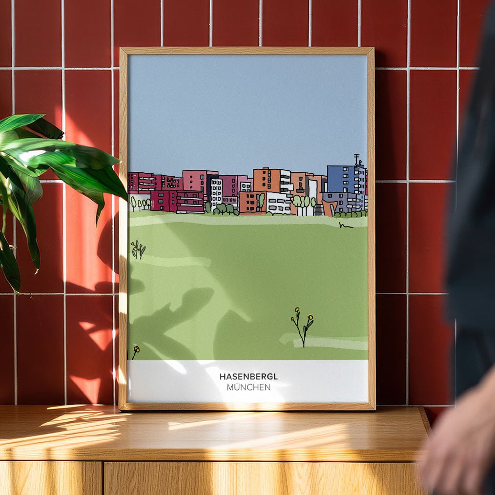 München Poster • Hasenbergl • Panzerwiese Zeichnung - vonSUSI