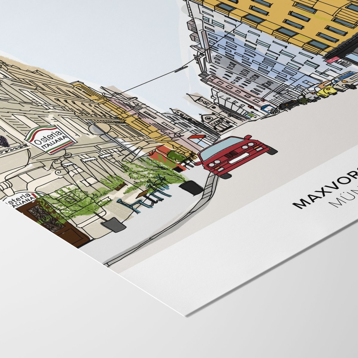 München Poster • Maxvorstadt Poster mit Illustration - vonSUSI