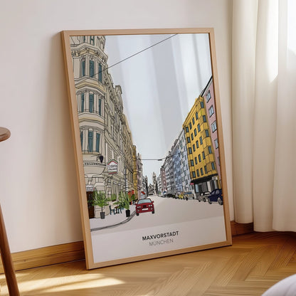 München Poster • Maxvorstadt Poster mit Illustration - vonSUSI