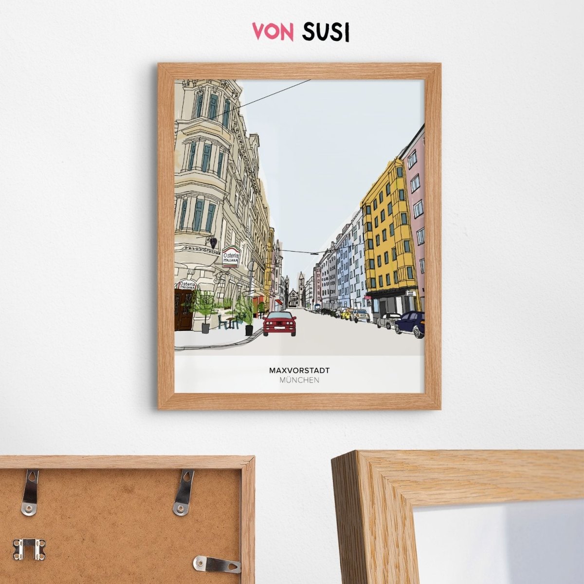München Poster • Maxvorstadt Poster mit Illustration - vonSUSI