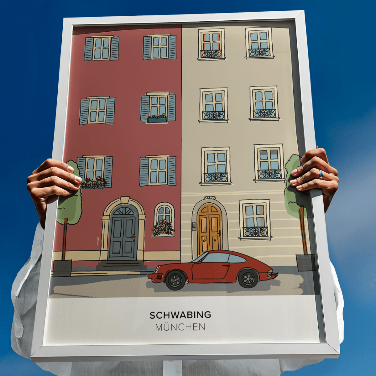 München Poster • Schwabing Poster mit Illustration • München Wandbild - vonSUSI