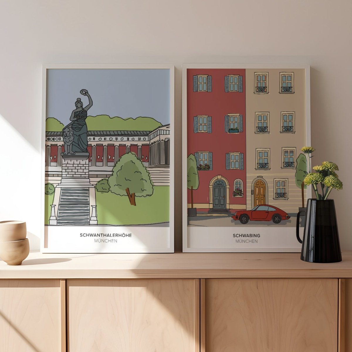 München Poster • Schwabing Poster mit Illustration • München Wandbild - vonSUSI