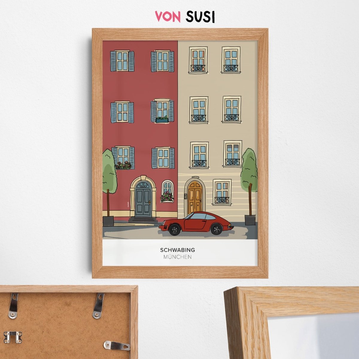 München Poster • Schwabing Poster mit Illustration • München Wandbild - vonSUSI
