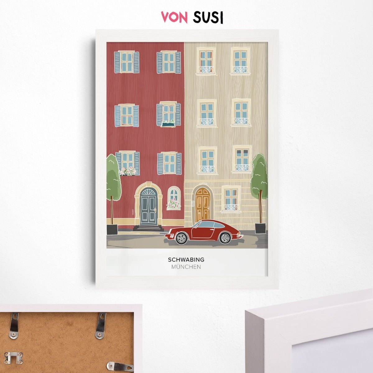 München Poster • Schwabing Poster mit Illustration • München Wandbild - vonSUSI