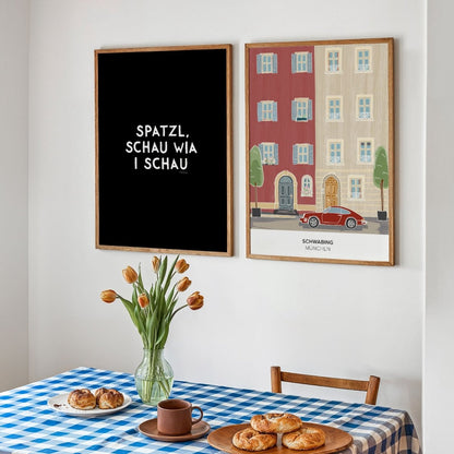 München Poster • Schwabing Poster mit Illustration • München Wandbild - vonSUSI