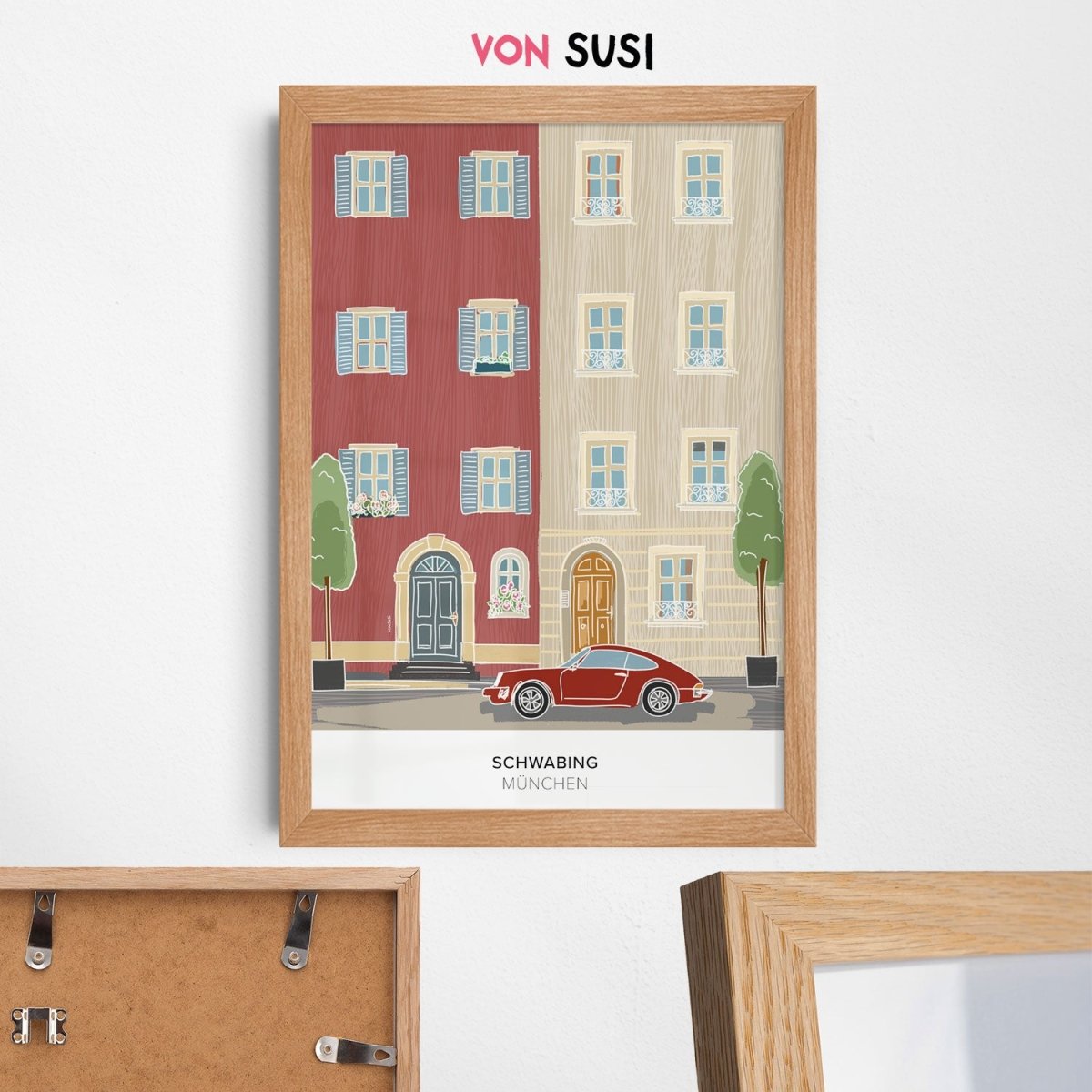 München Poster • Schwabing Poster mit Illustration • München Wandbild - vonSUSI