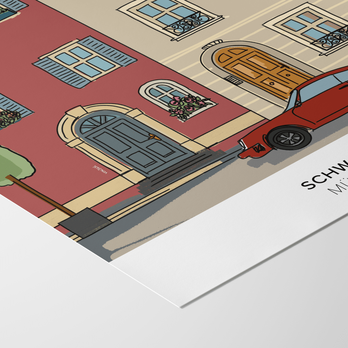 München Poster • Schwabing Poster mit Illustration • München Wandbild - vonSUSI