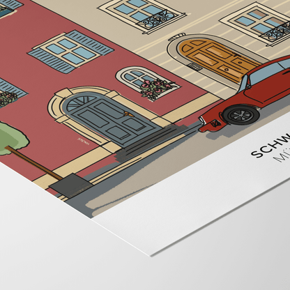 München Poster • Schwabing Poster mit Illustration • München Wandbild - vonSUSI