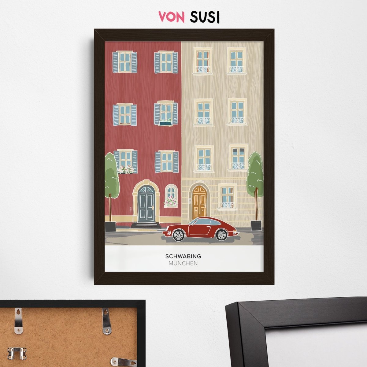 München Poster • Schwabing Poster mit Illustration • München Wandbild - vonSUSI