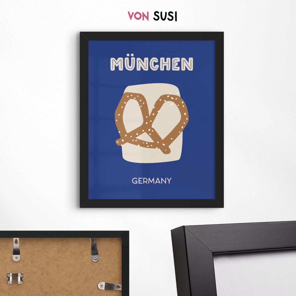 München Poster • Städteposter München • Bayern Poster • Poster mit bayerischer Brezn - vonSUSI