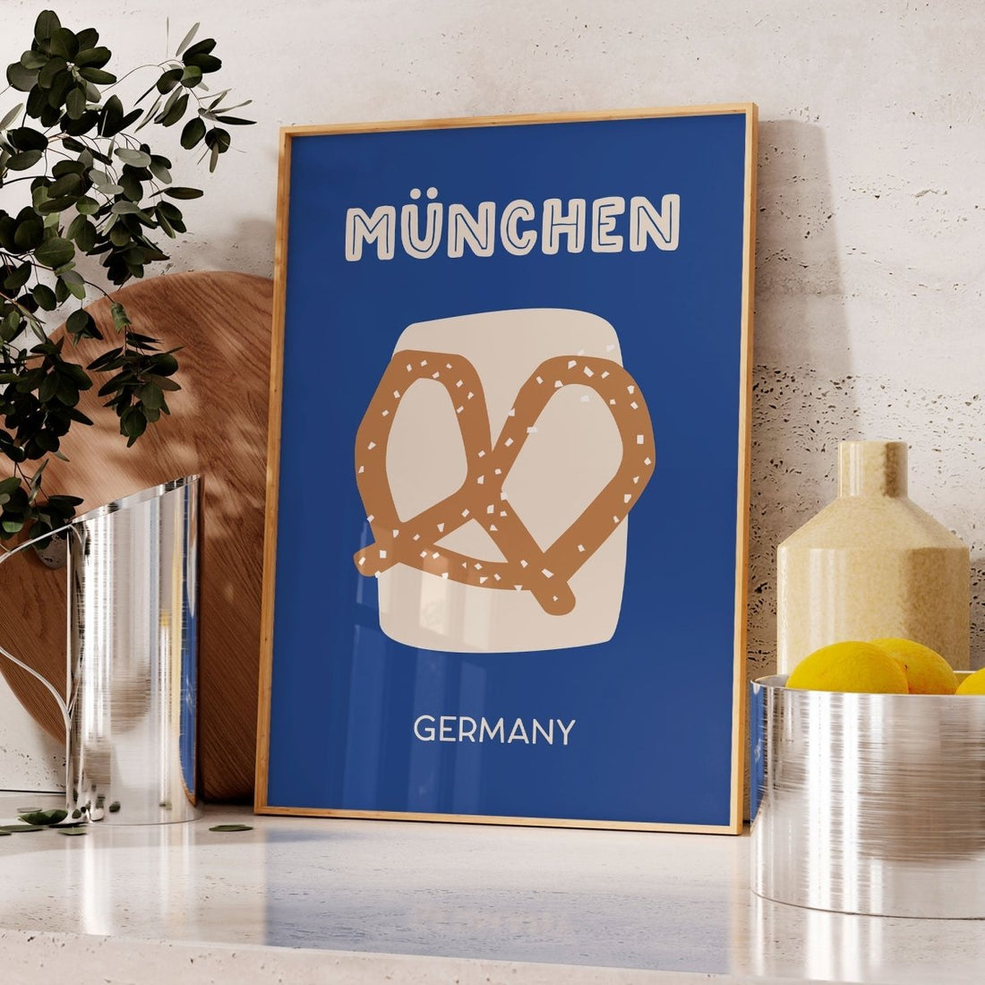 München Poster • Städteposter München • Bayern Poster • Poster mit bayerischer Brezn - vonSUSI