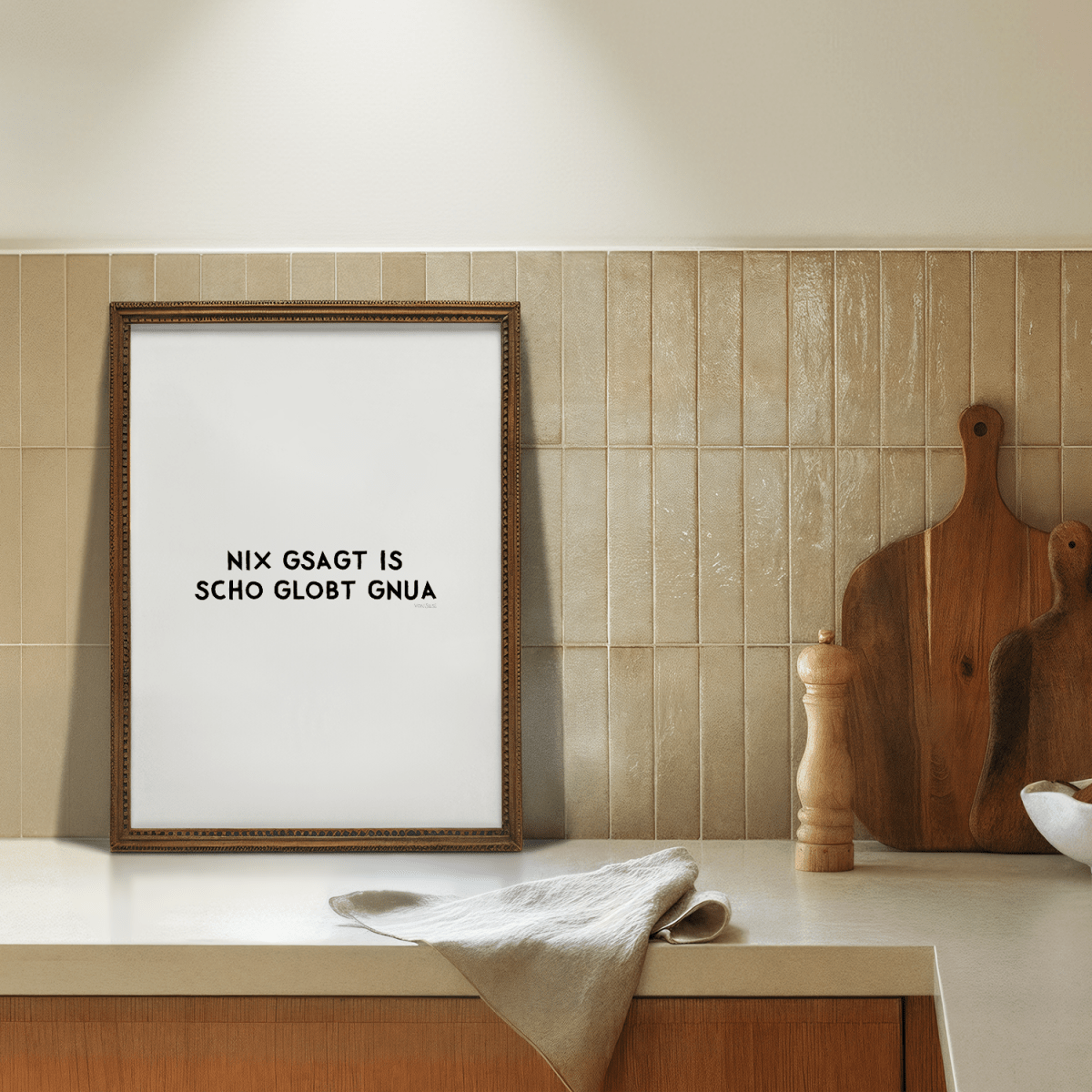Nix gsagt is scho globt gnua Poster • Lustiges bayerisches Spruchposter - vonSUSI