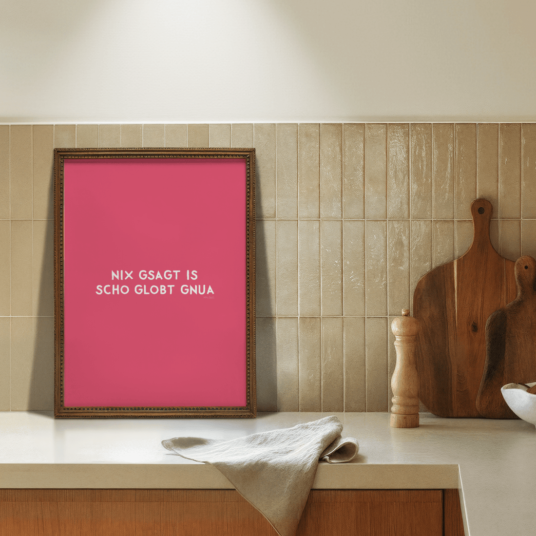 Nix gsagt is scho globt gnua Poster • Lustiges bayerisches Spruchposter - vonSUSI