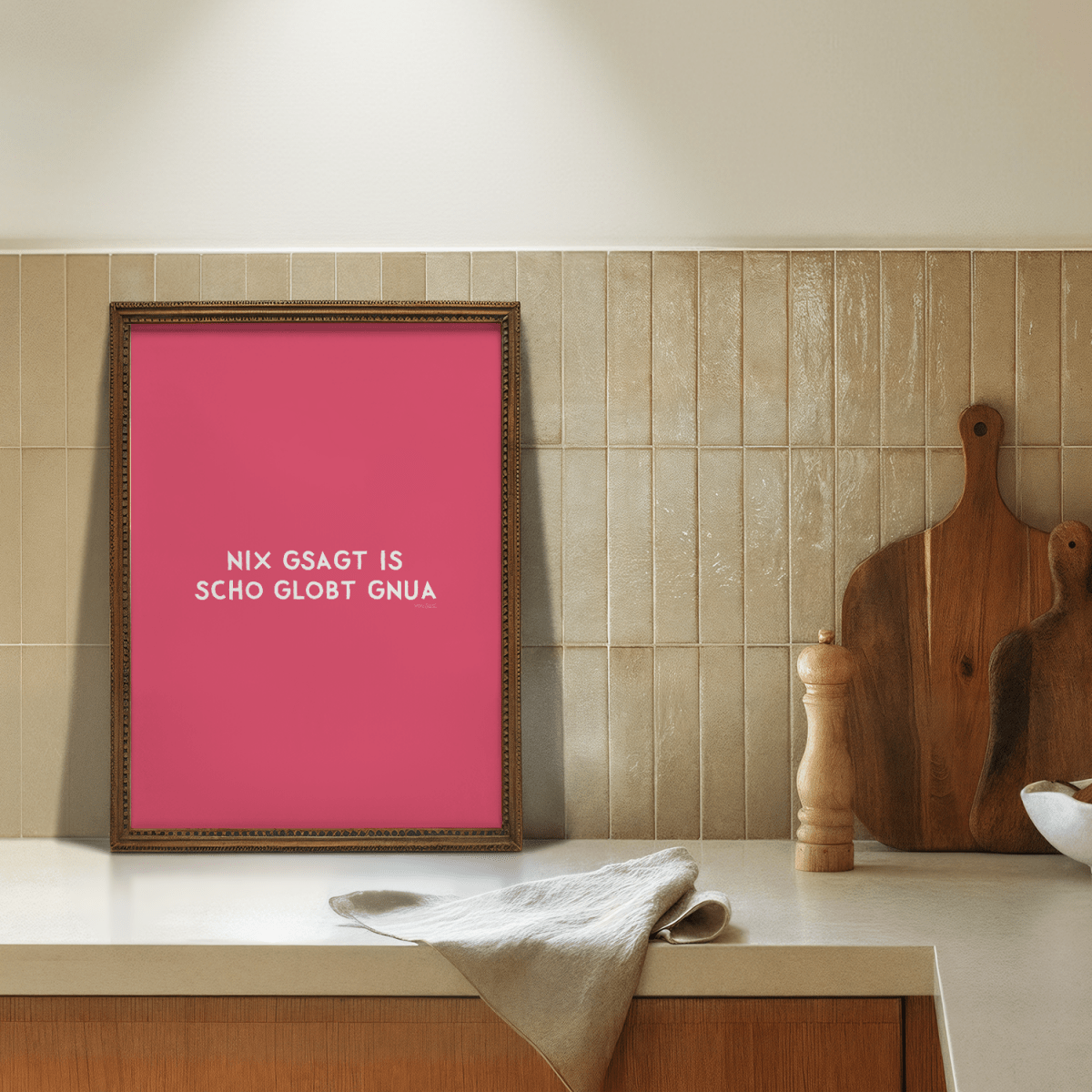 Nix gsagt is scho globt gnua Poster • Lustiges bayerisches Spruchposter - vonSUSI