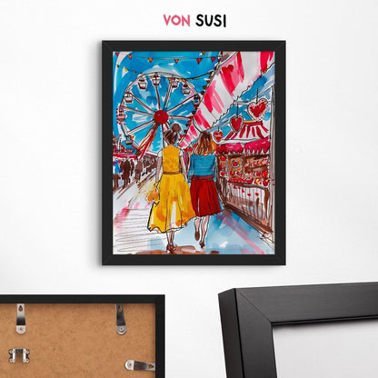 Oktoberfest München Poster • Fine Art Print mit Wiesn Illustration - vonSUSI