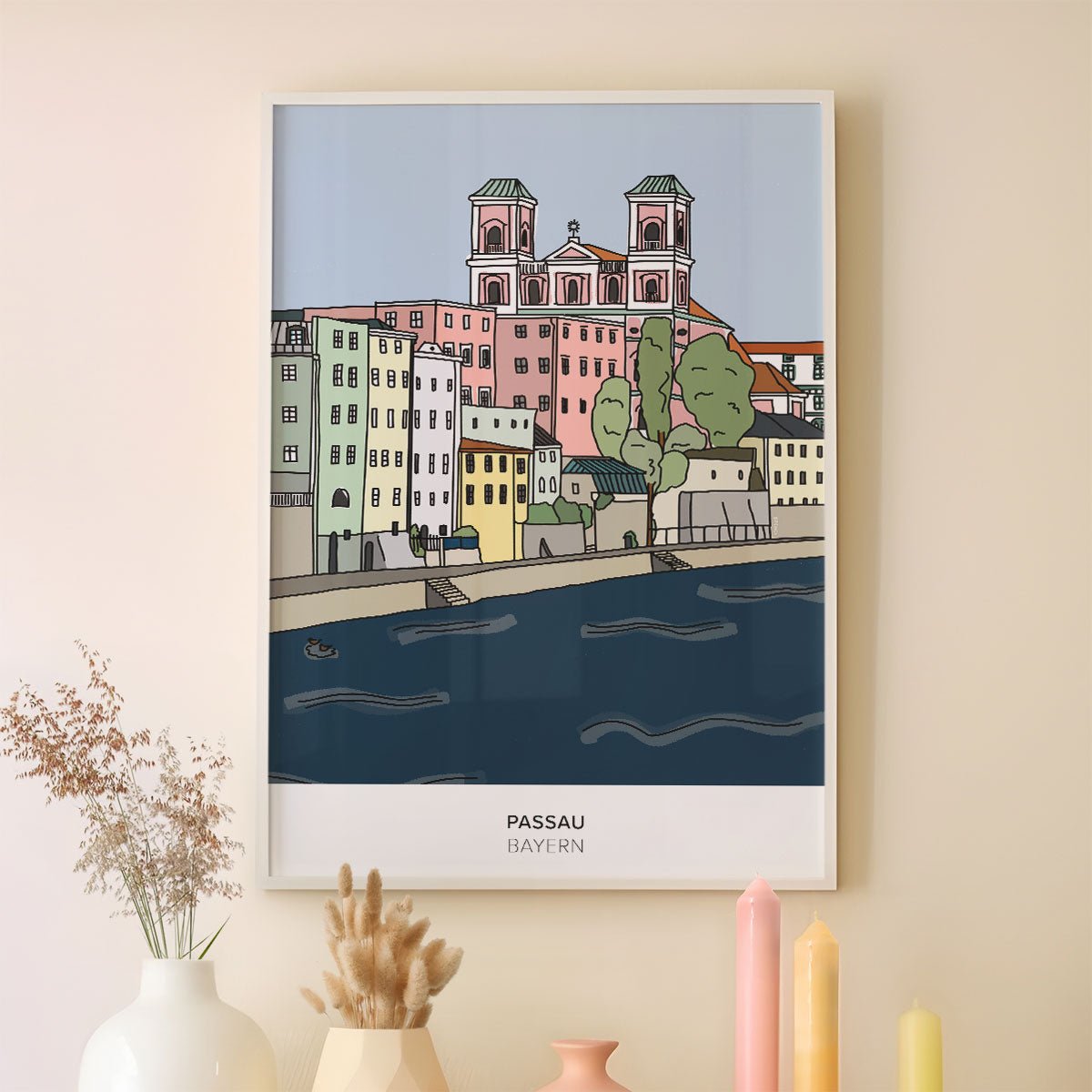 Passau Poster • bayrisches Städteposter • handgezeichnet - vonSUSI