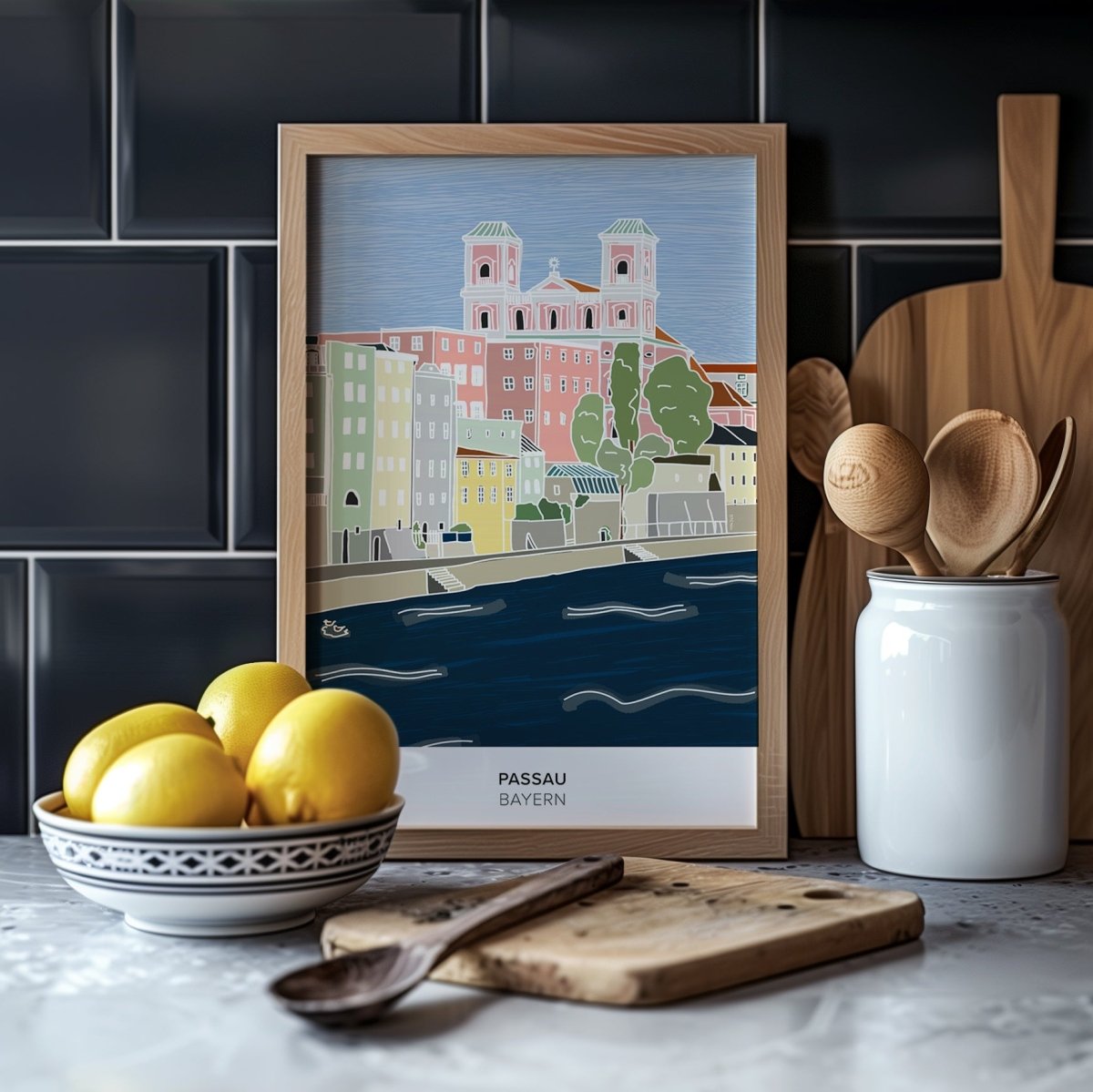 Passau Poster • bayrisches Städteposter • handgezeichnet - vonSUSI