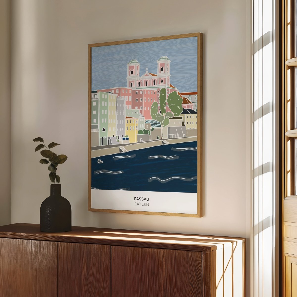 Passau Poster • bayrisches Städteposter • handgezeichnet - vonSUSI