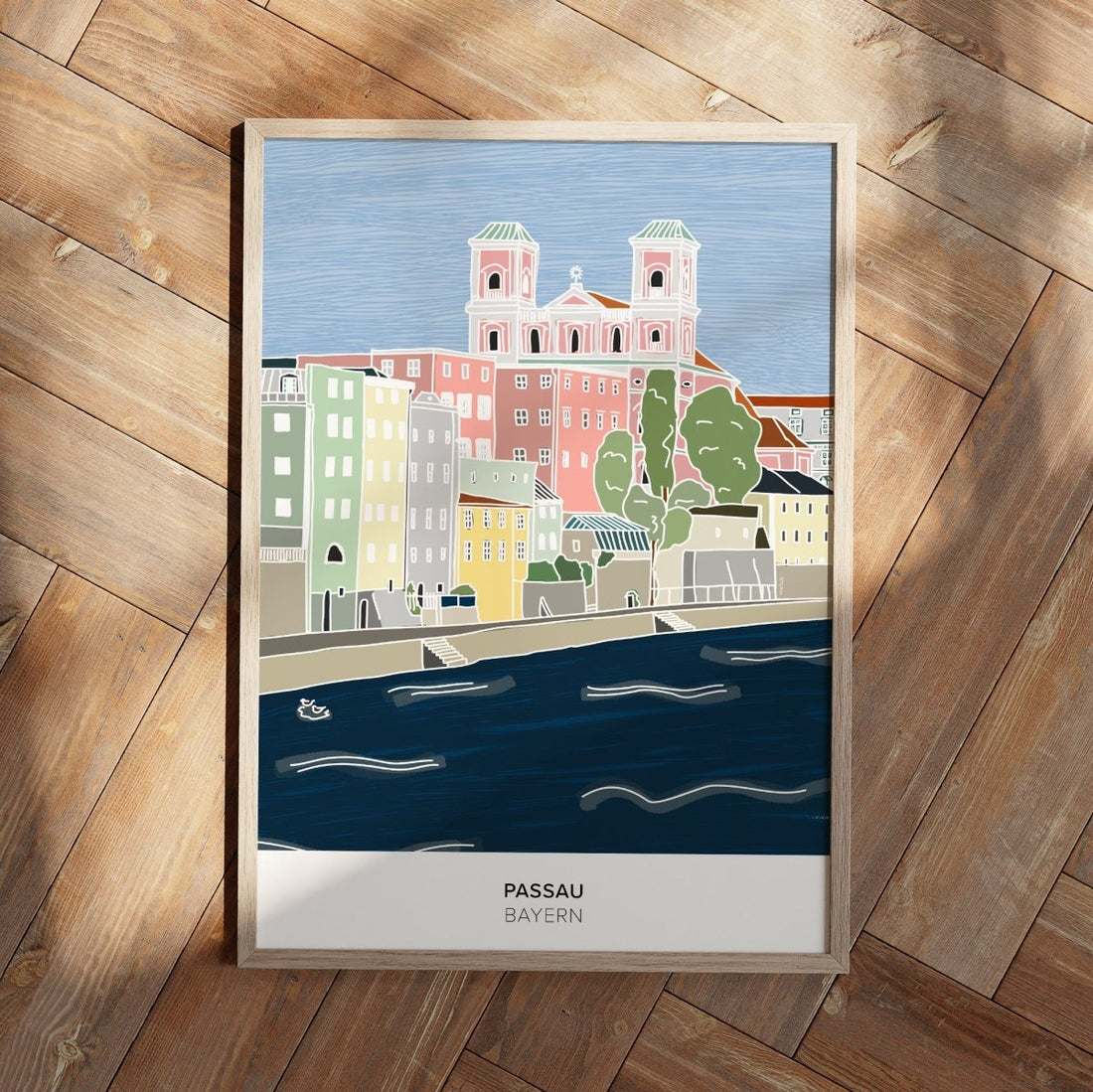 Passau Poster • bayrisches Städteposter • handgezeichnet - vonSUSI