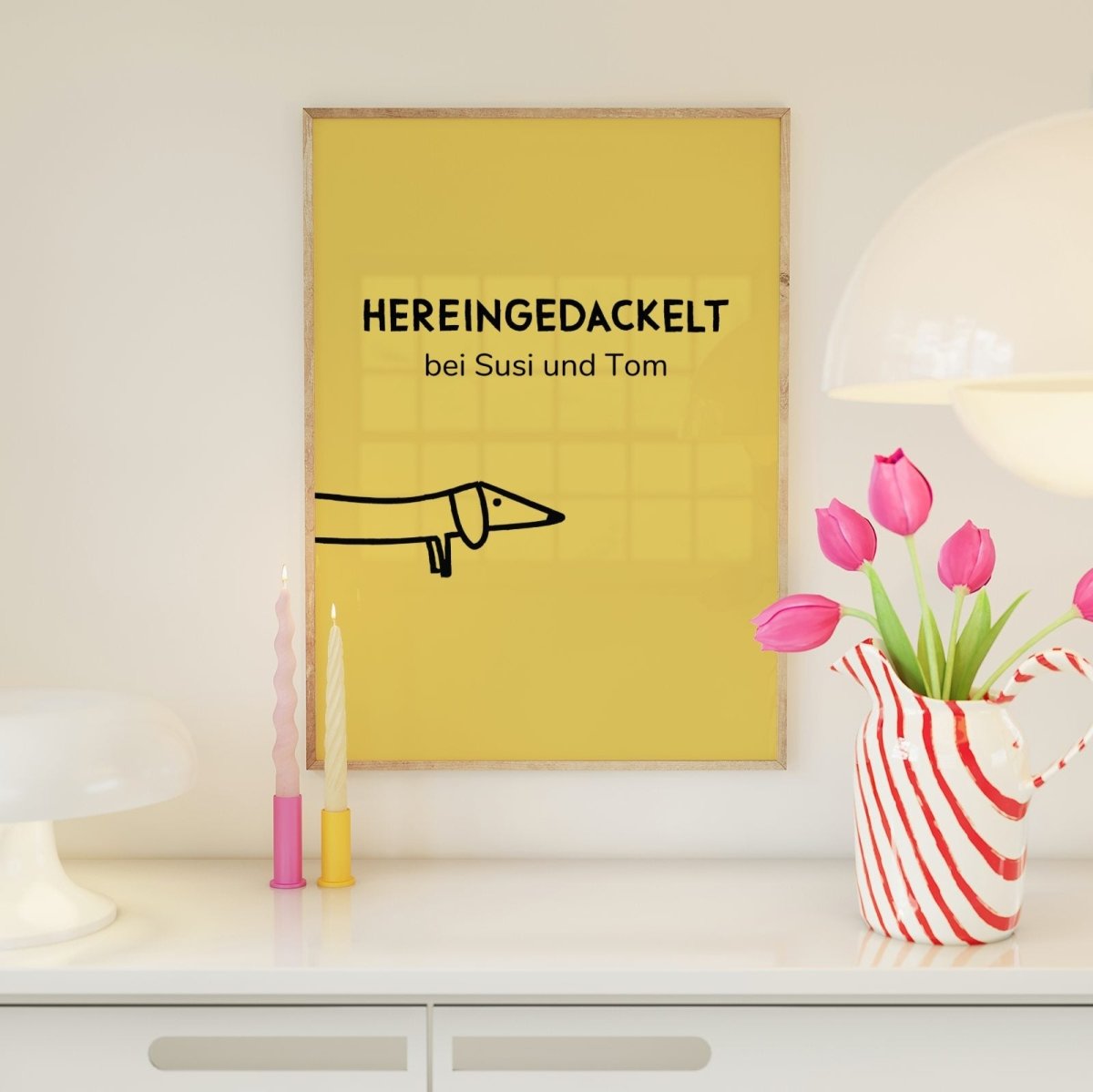 Personalisierbares Dackelposter &quot;Hereingedackelt&quot; - vonSUSI Personalisiert