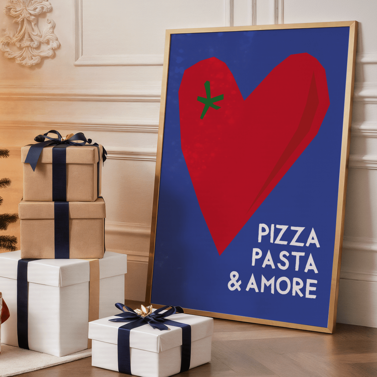 Pizza Pasta &amp; Amore Poster • italienisches Poster für die Küche • Küchenposter mit italienischem Spruch - vonSUSI