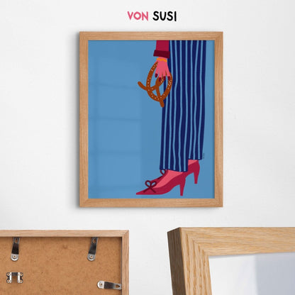 Poster &quot;Aufgebrezelt&quot; • handgezeichnet und exklusiv bei vonSUSI - vonSUSI