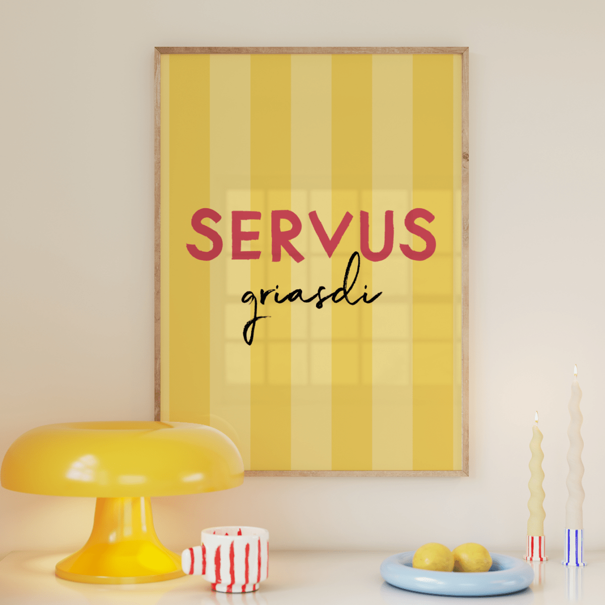 Servus Griasdi Poster • bayrisches Poster mit Spruch • als bayerisches Geschenk - vonSUSI