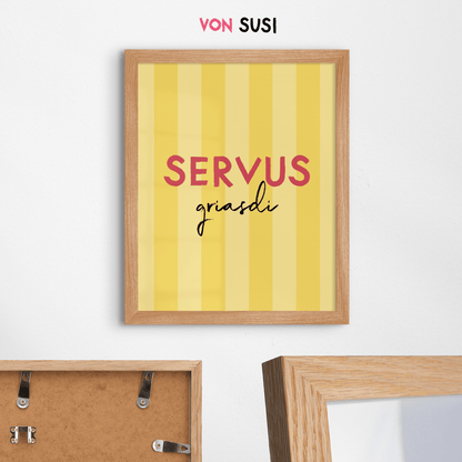 Servus Griasdi Poster • bayrisches Poster mit Spruch • als bayerisches Geschenk - vonSUSI