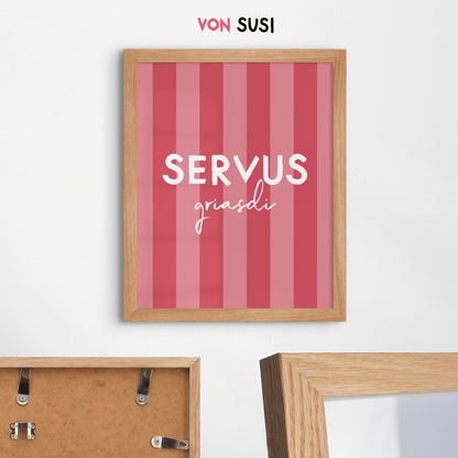 Servus Griasdi Poster • bayrisches Poster mit Spruch • als bayerisches Geschenk - vonSUSI