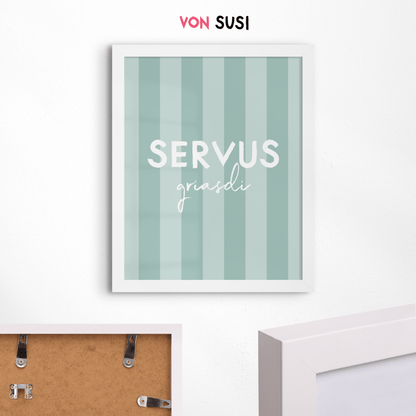 Servus Griasdi Poster • bayrisches Poster mit Spruch • als bayerisches Geschenk - vonSUSI