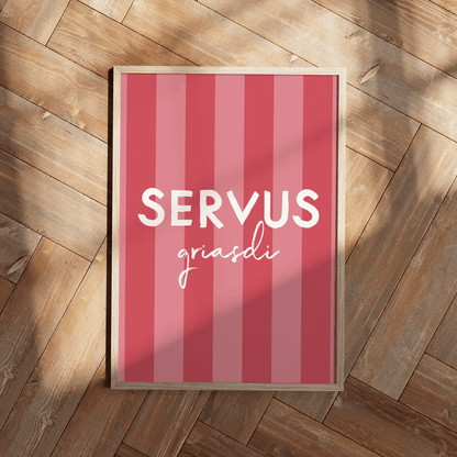 Servus Griasdi Poster • bayrisches Poster mit Spruch • als bayerisches Geschenk - vonSUSI