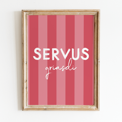Servus Griasdi Poster • bayrisches Poster mit Spruch • als bayerisches Geschenk - vonSUSI