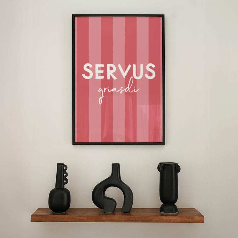 Servus Griasdi Poster • bayrisches Poster mit Spruch • als bayerisches Geschenk - vonSUSI