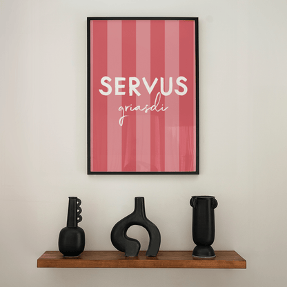 Servus Griasdi Poster • bayrisches Poster mit Spruch • als bayerisches Geschenk - vonSUSI