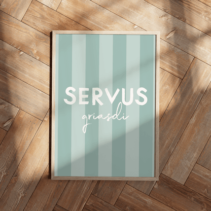 Servus Griasdi Poster • bayrisches Poster mit Spruch • als bayerisches Geschenk - vonSUSI